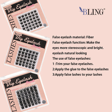 BLING Pro Cluster Eyelash Extensions | Customizable Segmented Lashes for Seamless DIY Application