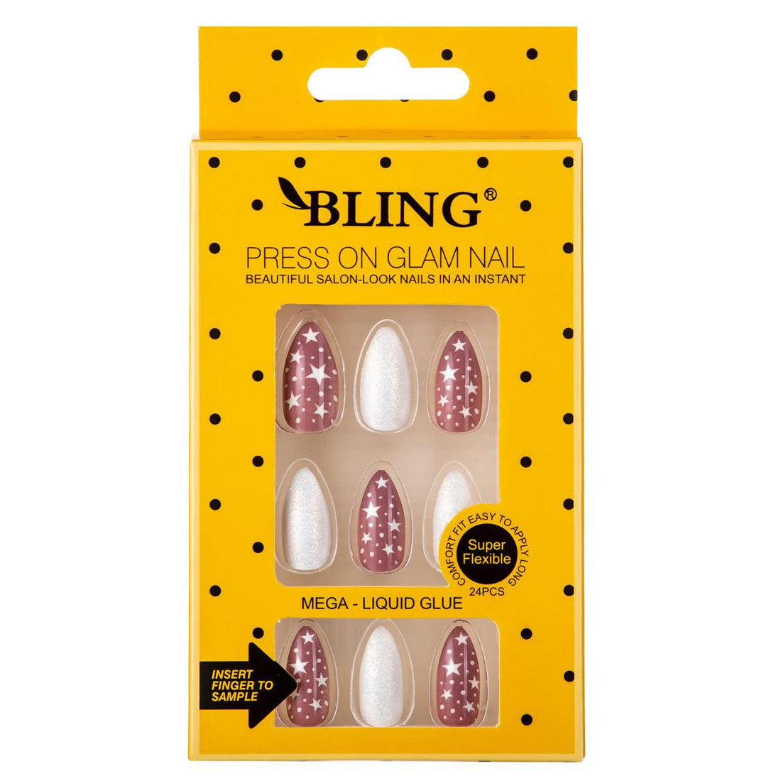 BLING Printed Glam Press-On Nails (16 Styles) - 24pcs Single Box