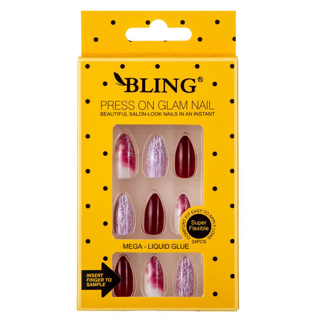 BLING Hand-Painted Floral Press-On Nails (16 Styles) - 24pcs Single Box