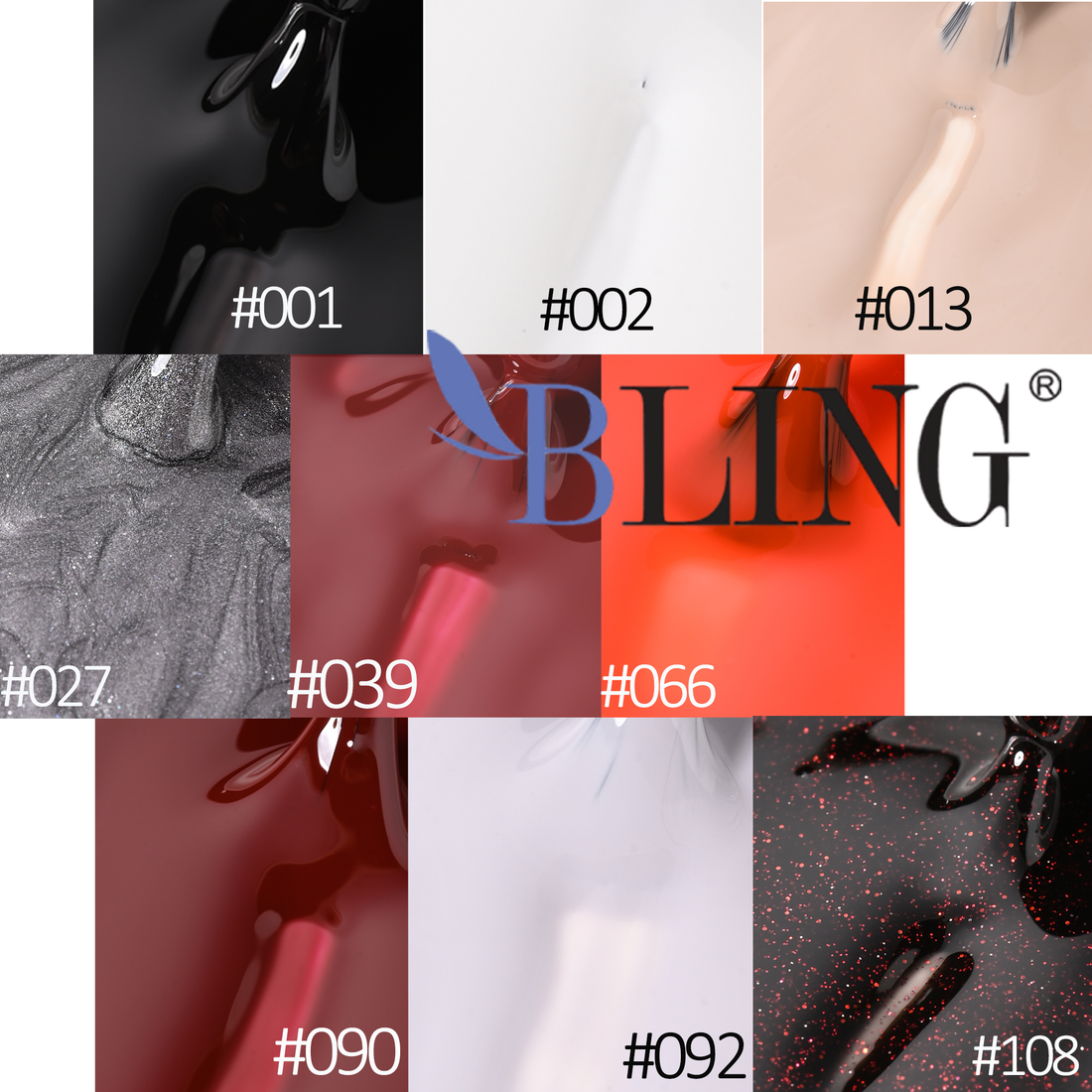 BLING 9-Color Halloween Gel Nail Polish Set | Classic Black, Pumpkin Orange & Spooky Shades for Holiday Nail Art