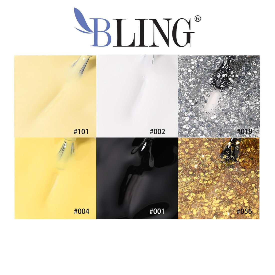 BLING Lemon Soufflé Gel Polish 6-Color Set - Creamy Yellow Tone Collection