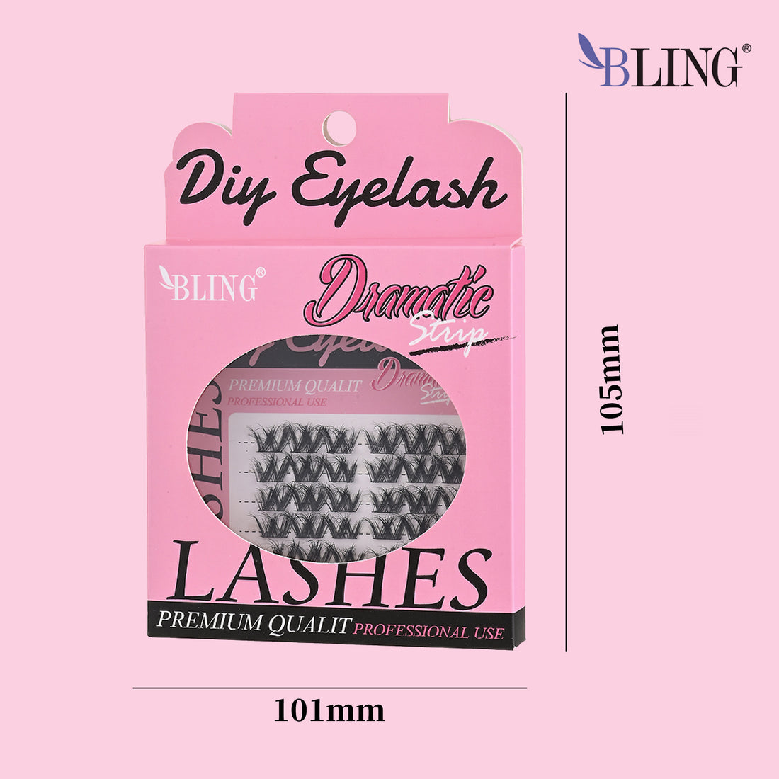 BLING Dramatic Strip Cluster Lashes | MIX Length DIY Eyelash Extensions Kit for Premium Volume & Quality