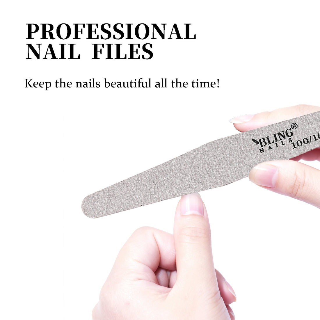 BLING 20-Pack Professional Nail File Master Set | 5 Shapes & 4 Grits (80/80 to 180/240) for Acrylic & Gel Nails