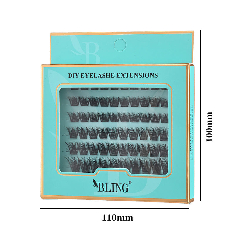 BLING DIY Eyelash Extensions Kit | Easy Apply, Cluster Lashes for Beginners & Sensitive Eyes | Damage-Free