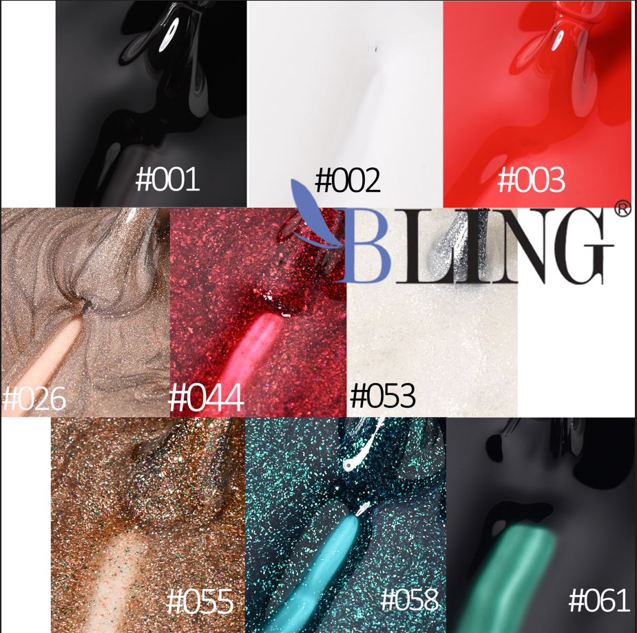 BLING 9-Color Christmas Gel Nail Polish Set | Classic Red, Holiday Green & Gold Glitter for Festive Manicures