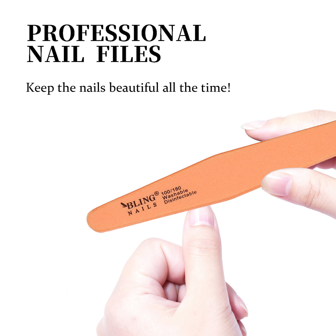 BLING Colorful Nail Buffer Files (180 Grit) | 5 Shapes for Professional Smoothing & Natural Nail Prep