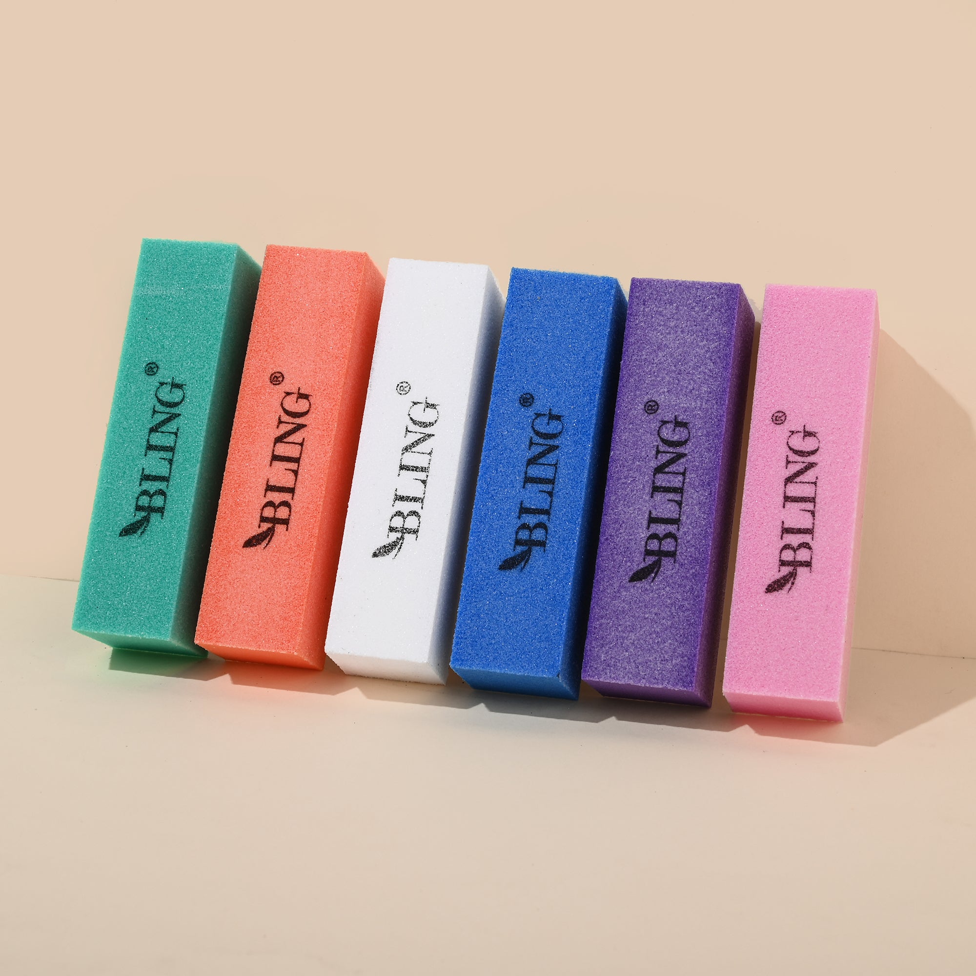 BLING Colorful Nail Buffer Blocks (150 Grit) | Sponge File for Gel Polish Removal & Surface Prep
