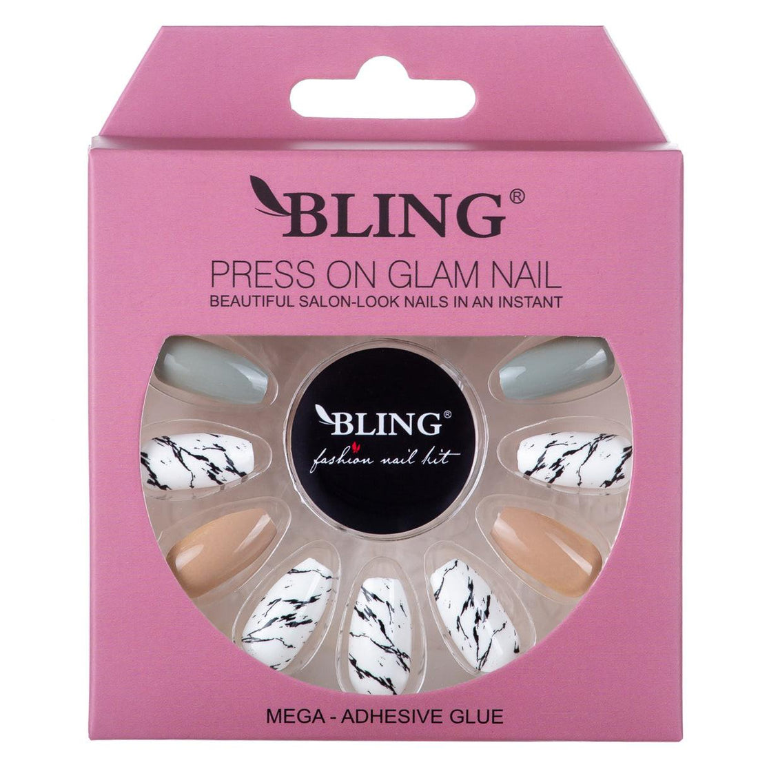 BLING Press-On Glam Nails - Printed Ballerina Shape (16 Styles)